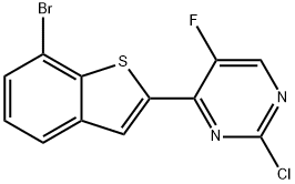 4-(7-bromobenzo[b]thiophen-2-yl)-2-chloro-5-fluoropyrimidine Struktur