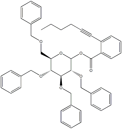 2,3,4,6-Tetra-O-benzyl-D-glucopyranosyl ortho-hexynylbenzoate Struktur