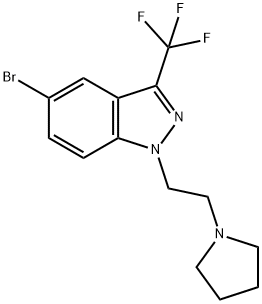 5-Bromo-1-(2-(pyrrolidin-1-yl)ethyl)-3-(trifluoromethyl)-1H-indazole Struktur