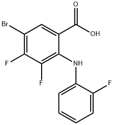 5-Bromo-3,4-difluoro-2-((2-fluorophenyl)amino)benzoic acid Struktur