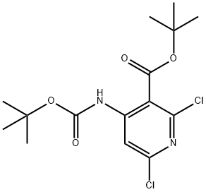 tert-butyl 4-(tert-butoxycarbonylamino)-2,6-dichloronicotinate Struktur