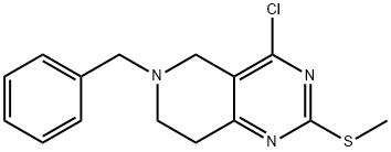 6-benzyl-4-chloro-2-(methylthio)-5,6,7,8-tetrahydropyrido[4,3-d]pyrimidine Struktur