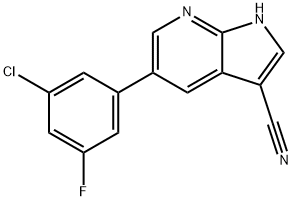 5-(3-Chloro-5-fluorophenyl)-1H-pyrrolo[2,3-b]pyridine-3-carbonitrile Struktur