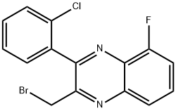 2-(Bromomethyl)-3-(2-chlorophenyl)-5-fluoroquinoxaline Struktur