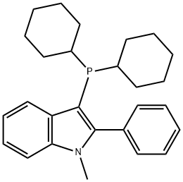 3-(dicyclohexylphosphino)-1-methyl-2-phenyl-1H-indole Struktur