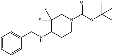 tert-Butyl 4-(benzylamino)-3,3-difluoropiperidine-1-carboxylate Struktur