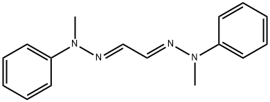 (1E,2E)-1,2-Bis(2-methyl-2-phenylhydrazono)ethane Struktur