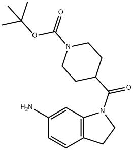 tert-Butyl 4-(6-aminoindoline-1-carbonyl)piperidine-1-carboxylate Struktur