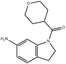 (6-Aminoindolin-1-yl)(tetrahydro-2H-pyran-4-yl)methanone Struktur