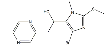 1-(4-Bromo-1-methyl-2-(methylthio)-1H-imidazol-5-yl)-2-(5-methylpyrazin-2-yl)ethanol Struktur