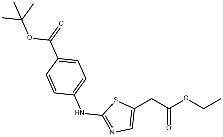 tert-Butyl 4-((5-(2-ethoxy-2-oxoethyl)thiazol-2-yl)amino)benzoate Struktur