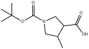 1-[(tert-butoxy)carbonyl]-4-methylpyrrolidine-3-carboxylic acid Struktur