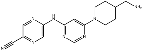 5-((6-(4-(Aminomethyl)piperidin-1-yl)pyrimidin-4-yl)amino)pyrazine-2-carbonitrile Struktur