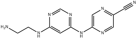 5-((6-((2-Aminoethyl)amino)pyrimidin-4-yl)amino)pyrazine-2-carbonitrile Struktur