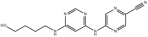 5-((6-((4-Hydroxybutyl)amino)pyrimidin-4-yl)amino)pyrazine-2-carbonitrile Struktur