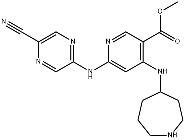 Methyl 4-(azepan-4-ylamino)-6-((5-cyanopyrazin-2-yl)amino)nicotinate Struktur