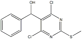 (4,6-Dichloro-2-(methylthio)pyrimidin-5-yl)(phenyl)methanol Struktur