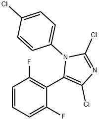 2,4-Dichloro-1-(4-chlorophenyl)-5-(2,6-difluorophenyl)-1H-imidazole Struktur