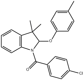 (4-Chlorophenyl)(3,3-dimethyl-2-(p-tolyloxy)indolin-1-yl)methanone Struktur