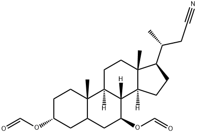 (3R,7S,8R,9S,10S,13R,14S,17R)-17-((R)-1-cyanopropan-2-yl)-10,13-dimethylhexadecahydro-1H-cyclopenta[a]phenanthrene-3,7-diyl diformate Struktur