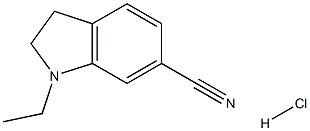 1-Ethyl-2,3-dihydro-1H-indole-6-carbonitrile hydrochloride Struktur