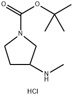 3-Methylamino-pyrrolidine-1-carboxylic acid tert-butyl ester hydrochloride Struktur