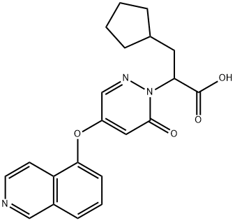 3-cyclopentyl-2-(4-(isoquinolin-5-yloxy)-6-oxopyridazin-1(6H)-yl)propanoic acid Struktur