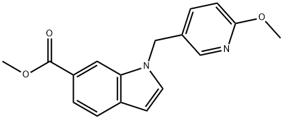 Methyl 1-((6-methoxypyridin-3-yl)methyl)-1H-indole-6-carboxylate Struktur