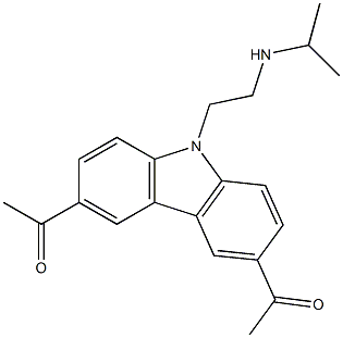 1,1'-(9-(2-(isopropylamino)ethyl)-9H-carbazole-3,6-diyl)bis(ethan-1-one) Struktur