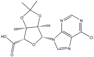 (3AS,4S,6R,6AR)-6-(6-chloro-purin-9-yl)-2,2-dimethyl-tetrahydro-furo[3,4-d][1,3]dioxole-4-carboxylic acid Struktur