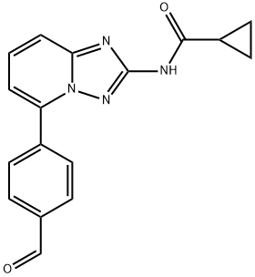 N-(5-(4-formylphenyl)-[1,2,4]triazolo[1,5-a]pyridin-2-yl)cyclopropanecarboxamide Struktur