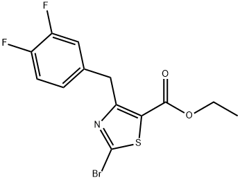 Ethyl 2-bromo-4-(3,4-difluorobenzyl)thiazole-5-carboxylate Struktur