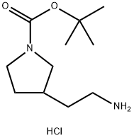 tert-Butyl 3-(2-aminoethyl)pyrrolidine-1-carboxylate hydrochloride Struktur