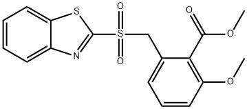 Methyl 2-((benzo[d]thiazol-2-ylsulfonyl)methyl)-6-methoxybenzoate Struktur