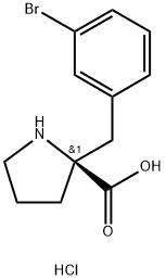 2-[(3-bromophenyl)methyl]-D-Proline hydrochloride Struktur