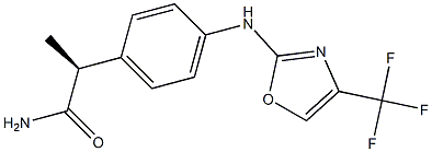 (S)-2-(4-((4-(Trifluoromethyl)oxazol-2-yl)amino)phenyl)propanamide Struktur