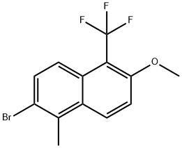 2-Bromo-6-methoxy-1-methyl-5-(trifluoromethyl)naphthalene Struktur