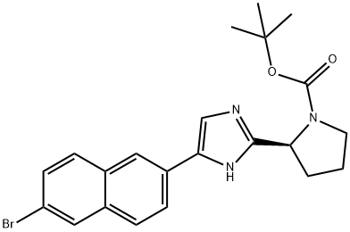 (S)-tert-butyl 2-(5-(6-bromonaphthalen-2-yl)-1h-imidazol-2-yl)pyrrolidine-1-carboxylate Struktur