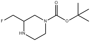 3-Fluoromethyl-piperazine-1-carboxylic acid tert-butyl ester Struktur