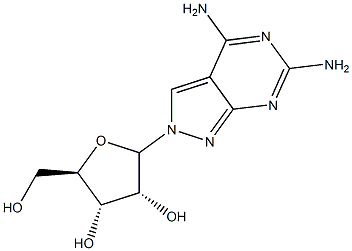 4,6-Diamino-2-(-D-ribofuranosyl)-2H-pyrazolo[3,4-d]pyrimidine Struktur