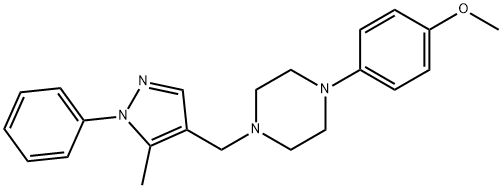 1-(4-Methoxyphenyl)-4-((5-methyl-1-phenyl-1H-pyrazol-4-yl)methyl)piperazine Struktur