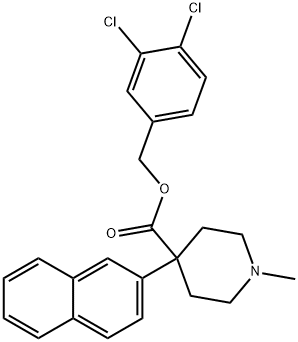 3,4-Dichlorobenzyl 1-methyl-4-(naphthalen-2-yl)piperidine-4-carboxylate Struktur