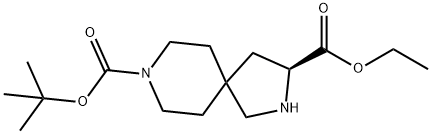 2,8-Diazaspiro[4.5]decane-3,8-dicarboxylic acid, 8-(1,1-dimethylethyl) 3-ethyl ester, (3S)- Struktur