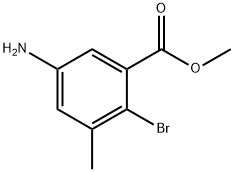 5-Amino-2-bromo-3-methyl-benzoic acid methyl ester Struktur