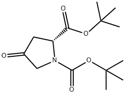 (R)-Di-tert-butyl 4-oxopyrrolidine-1,2-dicarboxylate Struktur