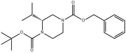 (R)-1-Boc-4-Cbz-2-isopropyl-piperazine Struktur