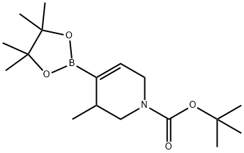 3,6-dihydro-3-methyl-4-(4,4,5,5-tetramethyl-1,3,2-dioxaborolan-2-yl)-1(2H)-Pyridinecarboxylic acid 1,1-dimethylethyl ester Struktur