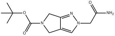 tert-Butyl 2-(2-amino-2-oxoethyl)-4,6-dihydropyrrolo[3,4-c]pyrazole-5(2H)-carboxylate Struktur