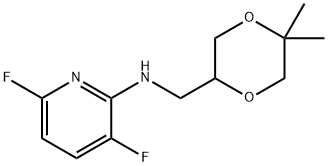 N-((5,5-Dimethyl-1,4-dioxan-2-yl)methyl)-3,6-difluoropyridin-2-amine Struktur