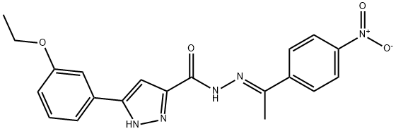 3-(3-ethoxyphenyl)-N'-[(1E)-1-(4-nitrophenyl)ethylidene]-1H-pyrazole-5-carbohydrazide Struktur